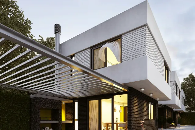 Maison avec pergola